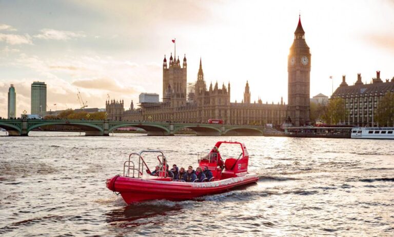 London: Thames Sunset Speedboat Experience With Drink Adrenaline Fueled Speedboat Ride