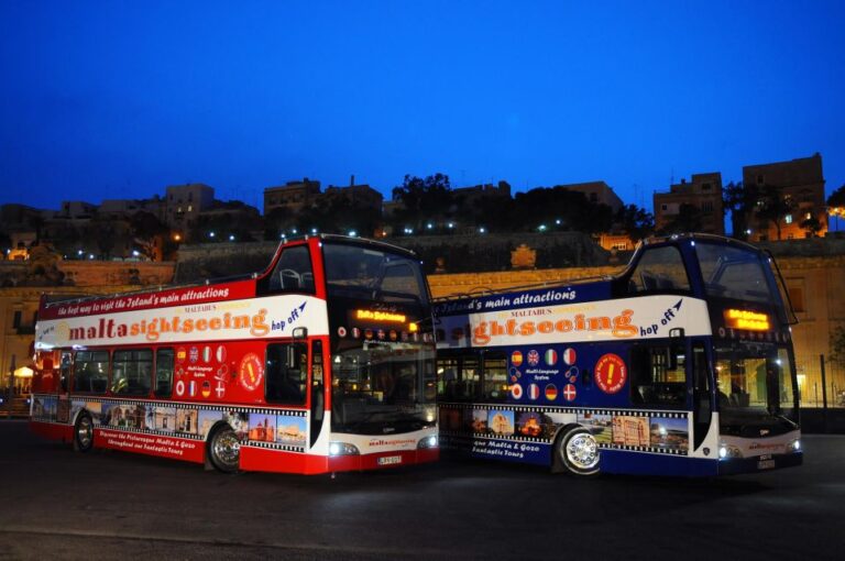 Malta By Night Open Top Bus Tour Including 1 Hour Mdina Stop Detailed Route And Attractions