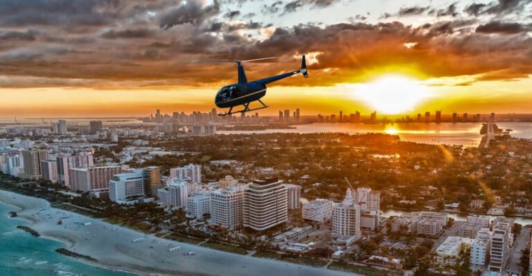 Miami Beach: 30 Minute Private Sunset Luxury Helicopter Tour Luxury Helicopter Tour Details