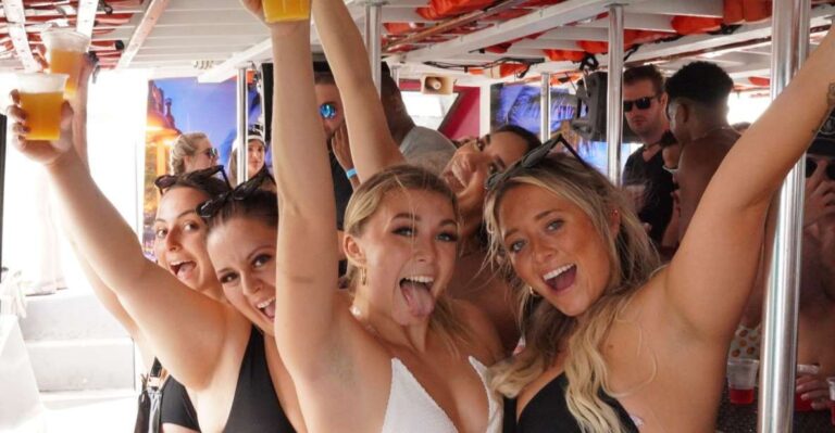 Miami: Boat Party With Live Dj, Unlimited Drinks, And Food Miami Skyline And Star Island Mansions