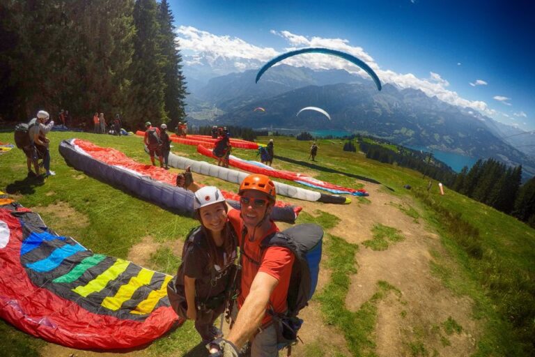 Paragliding Tandem Flight In Interlaken Interlakens Breathtaking Paragliding Experience