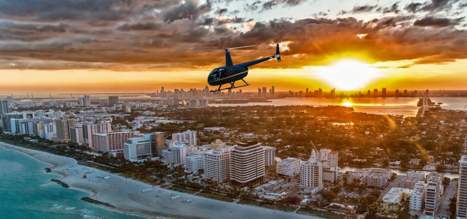 Miami Beach: 30-Minute Private Sunset Luxury Helicopter Tour - Itinerary: Fly Over Miami