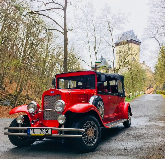 Prague: Fairytale Karlstejn Castle in Retro-Style Car - Picking You Up