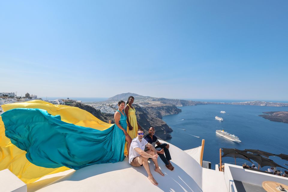 Santorini: Private Flying Dress Photoshoot With Dress Rental - Experience Highlights