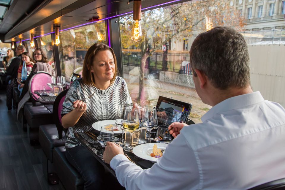 Bus Tour Champs Elysées With 3-Course Dinner & Champagne - Audio and Video Guide