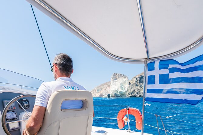 Best of Santorini Private Half-Day Catamaran Cruise With Transfer and Meal - Weather Policy and Rescheduling Options