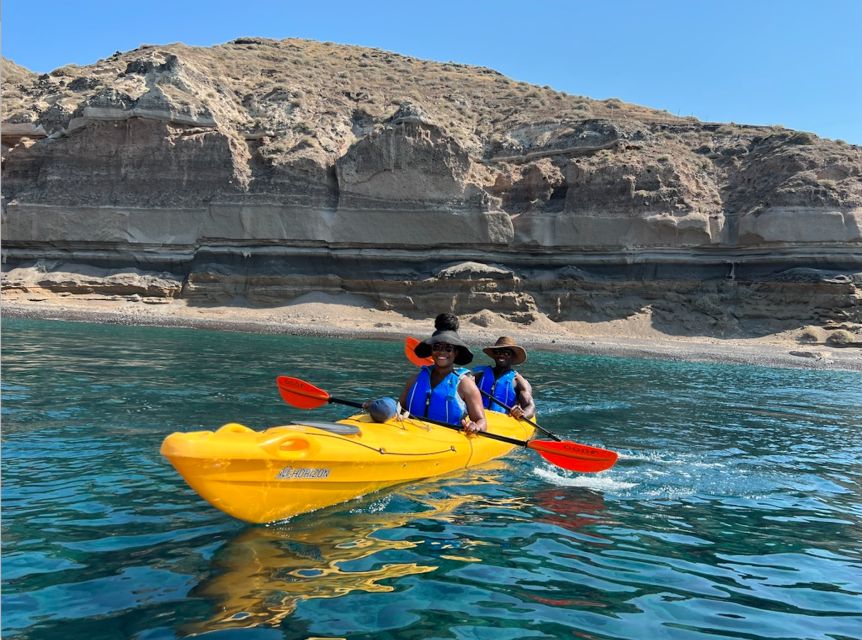 Santorini: Sea Caves Kayak Trip With Snorkeling and Picnic - Flexible Cancellation Policy