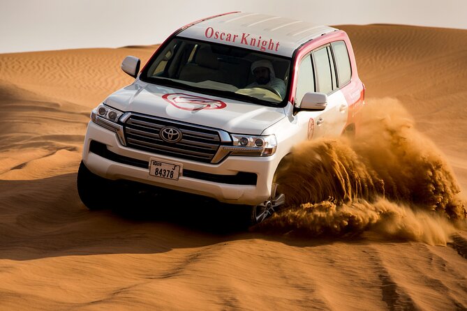 High Red Dunes With Camel Ride, Sandboarding, Falcon Show and VIP BBQ Dinner - Key Points