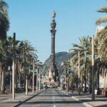 Columbus Monument Lookout: Scenic Ramblas, Sea And Montjuïc Views Panoramic City Views