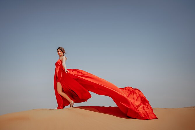 Dubai: Flying Dress With Photography and Thrilling Dune Drive - Overview of the Experience