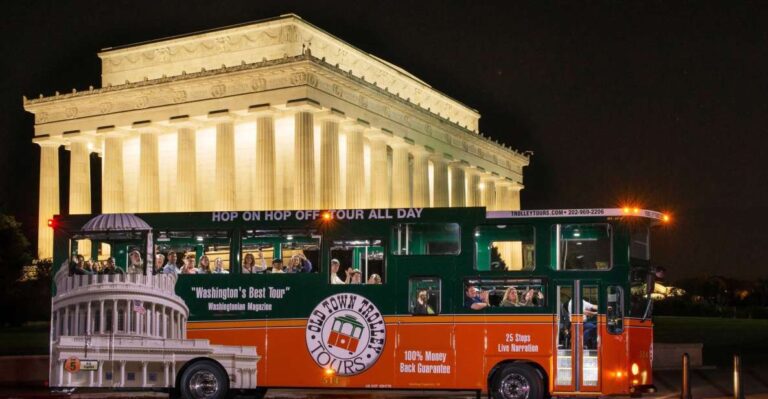 Washington Dc: Monuments By Moonlight Nighttime Trolley Tour Tour Overview