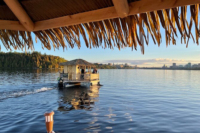 Lilo Floating Tiki Bar on the Ottawa River - Bluetooth Music Connectivity