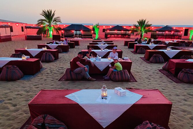 VIP Evening Desert Safari With BBQ Dinner -Camel Ride (Shared) - Belly Dance and Tanoura Shows