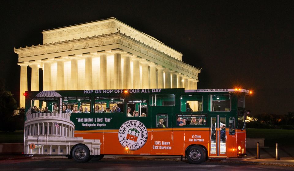 Washington DC: Monuments by Moonlight Nighttime Trolley Tour - Tour Experience