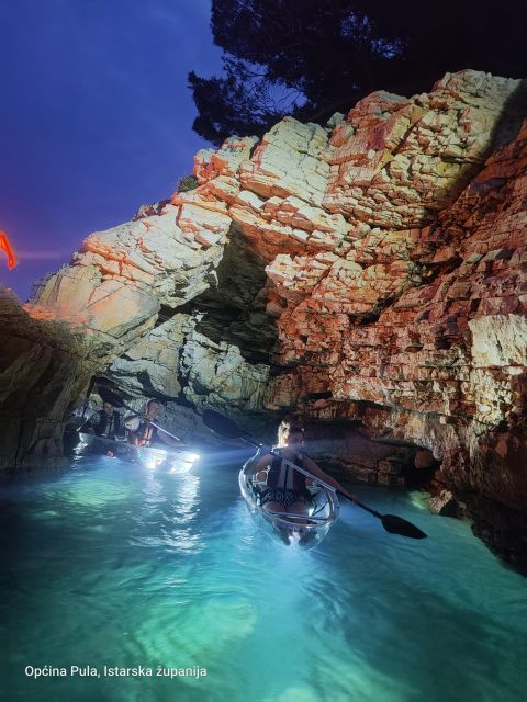 Pula: Big Blue Cave Sunset/Night Tour in a Transparent Kayak - Booking and Cancellation