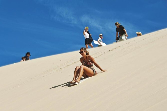 Sharing or Private Safari, Sand Boarding, Camel Ride, Inland Sea Quick Swim - Age Restrictions