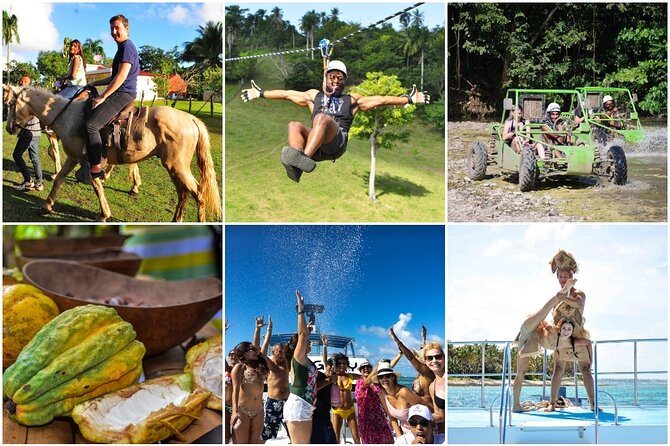 6 EXPERIENCES IN 1 TOUR - Horseback Ride, Zipline, Jungle Buggy, Party Boat... - Key Points