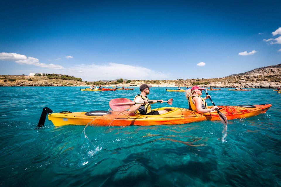 Rhodes: Sea Kayak Adventure to the Red Sand Beach - Picnic and Refreshments