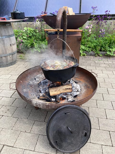 Outdoor Cooking With Gerd at the Stove. - Traditional Three-Course Meal