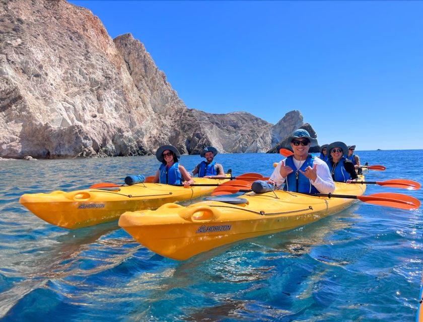 Santorini: Sea Caves Kayak Trip With Snorkeling and Picnic - Breaks for Hydration and Rest