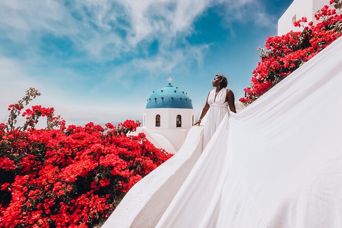 Flying Dress Photoshoot in Santorini With Hotel Pickup - Overview of the Experience