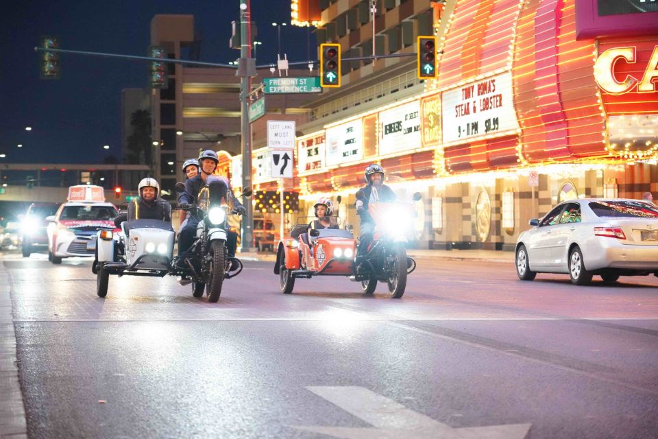 Las Vegas: Glittering Nightlife Evening Sidecar Tour - Key Points