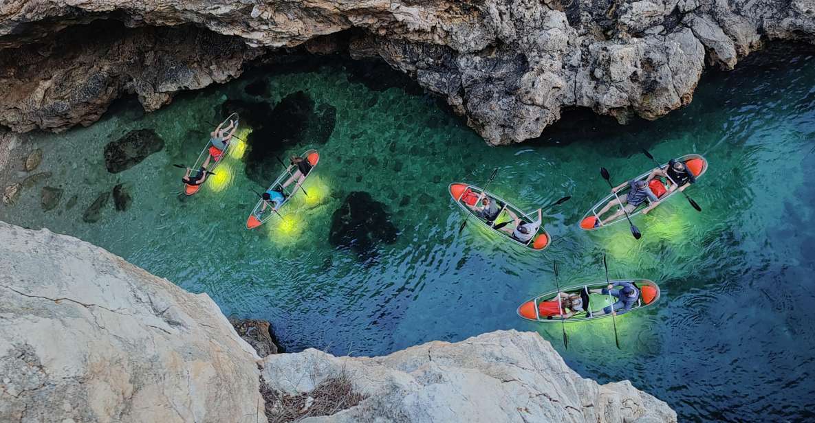 Pula: Big Blue Cave Sunset/Night Tour in a Transparent Kayak - Key Points