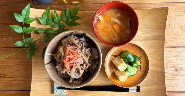 The Ubiquitous Japanese Beef Rice Bowlgyudon With Side Dishe Activity Overview