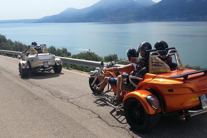 Trike/Ryker Guided Tour 2h on Garda Lake (1 Driver + up to 2 Passengers) - Key Points