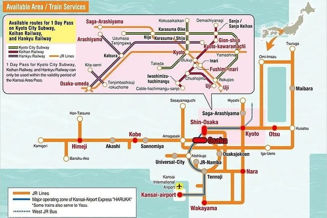 1 Day JR Pass to West Kansai Area