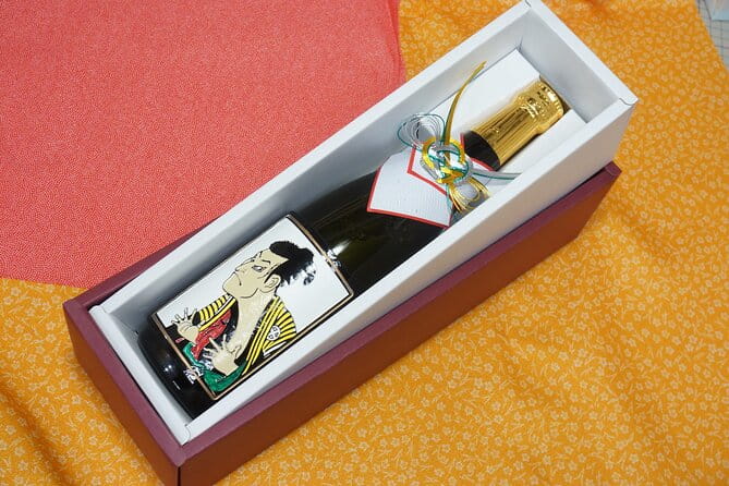 Ukiyoe Art on Glass Labels for Japanese Sake