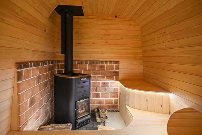 Wood Burning Sauna With Bus Dwelling Aesthetic