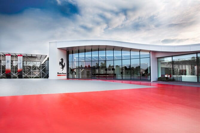 Panoramic tour of the Fiorano track with entrance to the Ferrari Museum - The Museum — A Visual Feast