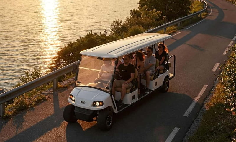 1H Golf Car Tour to Como at Sunset - The Medieval Charm: Porta Torre and Teatro Sociale