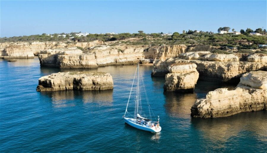 Albufeira: Sailing Boat Cruise BBQ & Open Bar on the Beach - Lunch on a Remote Beach