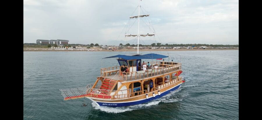 Antalya: Beach & Waterfalls Boat Trip w/ Lunch & Soft Drinks - The boat: A multi-deck haven on the water