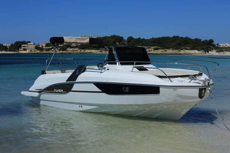 Cannes Boat Rental with Skipper  Lérins Island Escape Tour - The Boat: Cruising in Style on the Beneteau Flyer SUNdeck