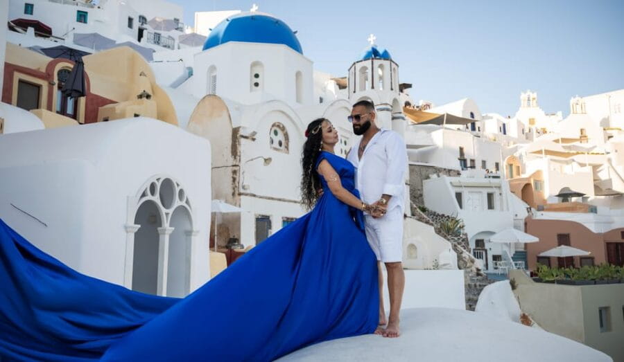 Flying Dress Photography in Oia, Santorini - What the Experience Feels Like: From the Meeting to the Final Shot