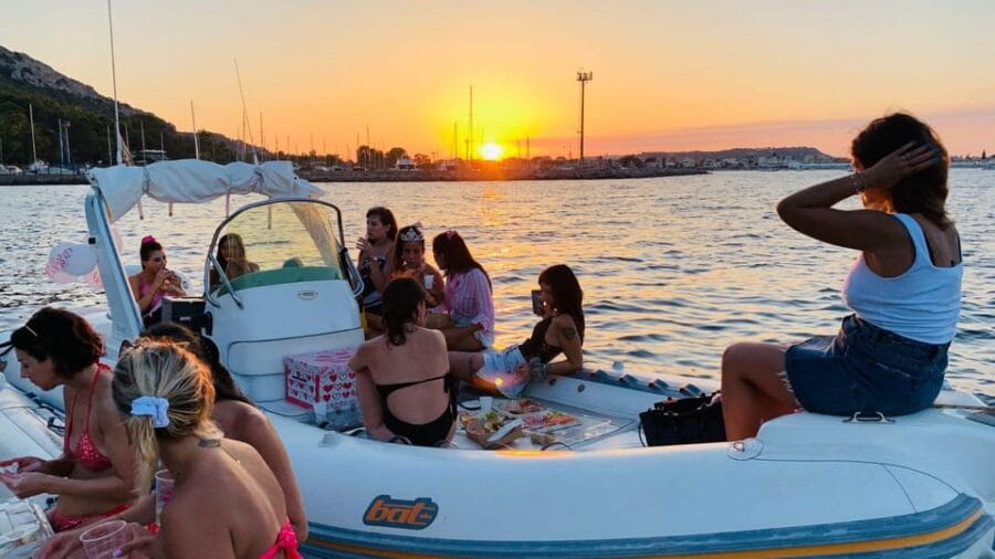 From Cagliari: sunset dolphin watching tour - The Boat and Comfort