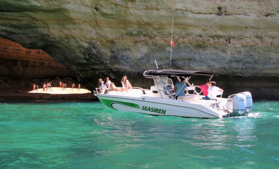 From Portimão: Private Benagil Caves Boat Tour with Drinks - Sights Beyond the Cave: Marinha Beach, Alfanzina Lighthouse, and More