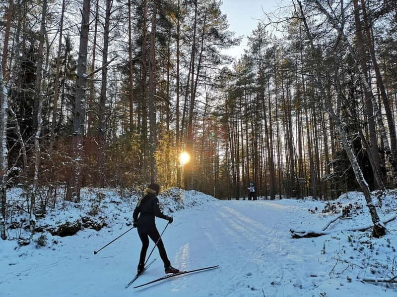 From Riga: Cross-country skiing and beating heart memorial - Scenic Views and Historic Insights