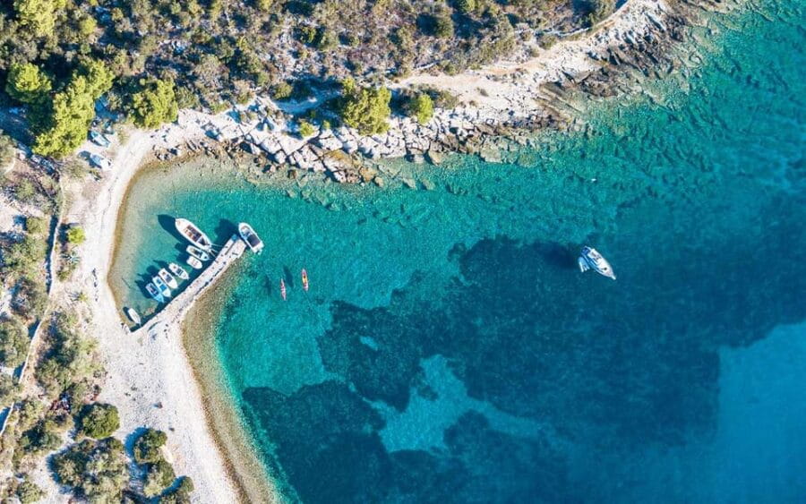 From Split:Private boat tour:Trogir, Blue Lagoon & Shipwreck - The First Leg: Cruising to Trogir