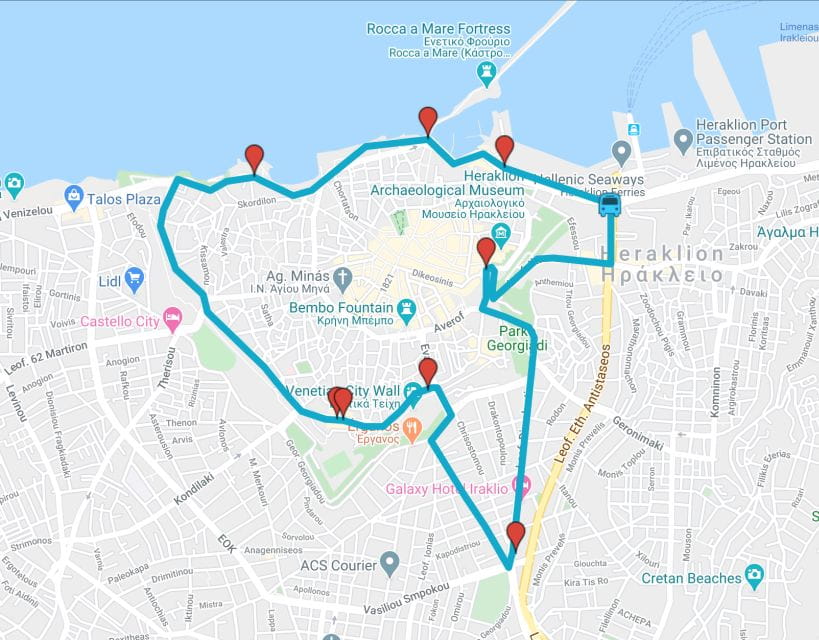 Heraklion: Hop-on Hop-off Open Top Bus Sightseeing Tour - What to Expect at Each Major Stop