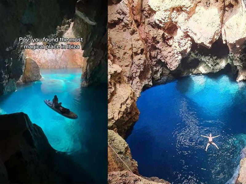 IBIZA La Cenote Ibizenca (Cueva de la luz) - The Journey to the Cave and Snorkeling