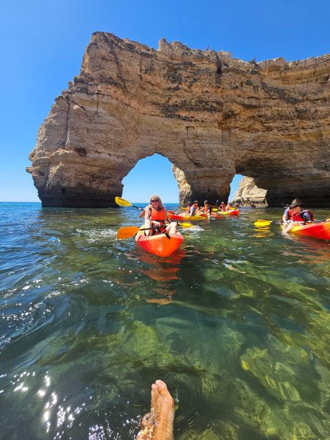 Lagoa: Benagil Cave and Marinha Beach Guided Kayaking Tour - Entering the Iconic Benagil Cave: A Highlight