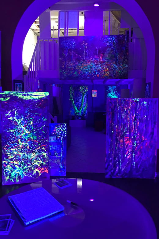 Lyon : Neon painting in an artist's studio - gallery - The Process: From Blank Canvas to Neon Masterpiece