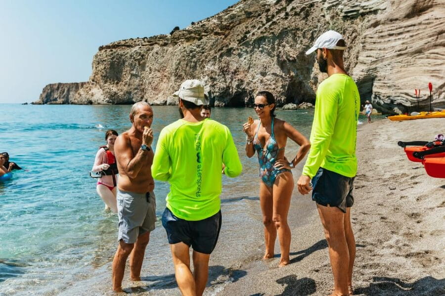 Milos: Tsigrado and Gerakas Beach Kayaking Tour - Why Guides Like Paris, Kostas, and John Make This Tour Shine