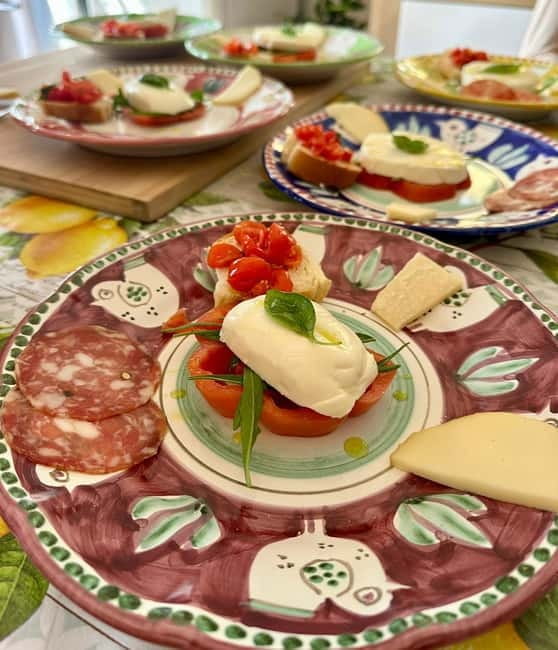 Positano: Ravioli & Tagliatelle Cooking Class - Gathering Ingredients and the Garden Tour
