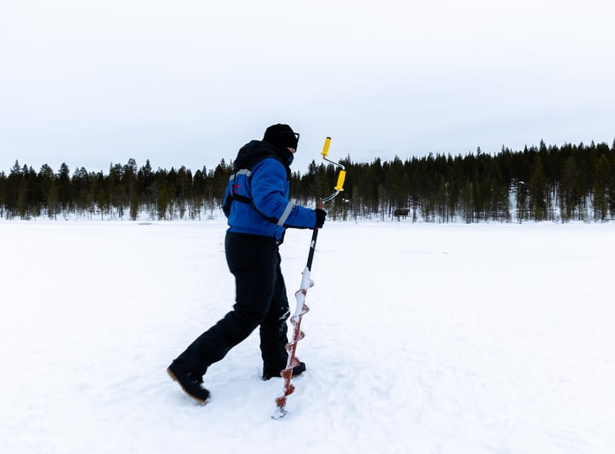 Saariselkä: Ice Fishing Safari by Snowmobile - The Snowy Journey: Forests and Fells