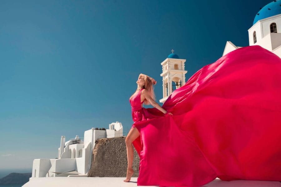 Santorini Flying Dress Photoshoot - The Value of a High-Quality, Private Photoshoot